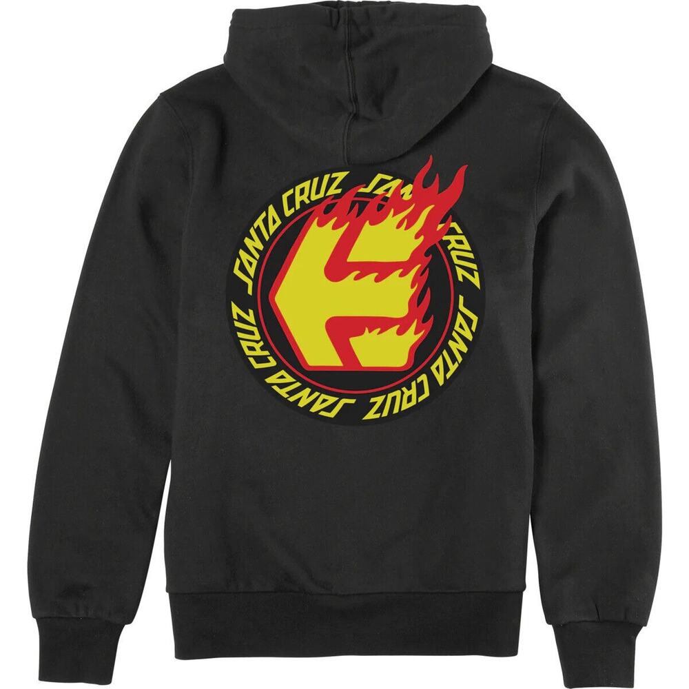 Etnies Youth Kids X Santa Cruz Skateboards Flame Hoodie Sweatshirt in Black